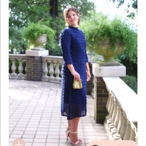 Dainty Jewells Navy Pom Pom Dress XS